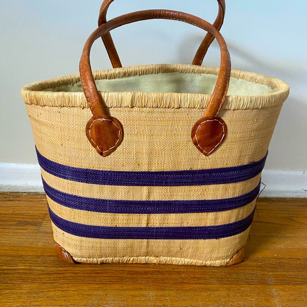 French straw tote